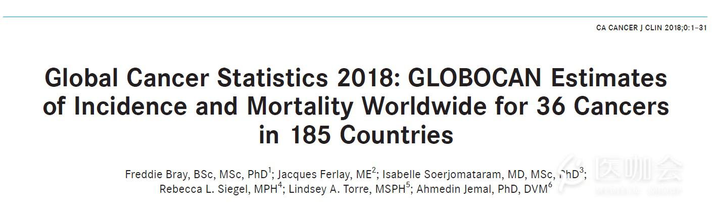 2018全球癌症统计报告出炉185个国家36种癌症的发病率和死亡率 研究进展 医咖会